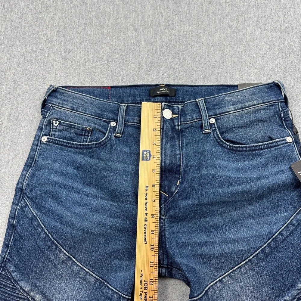 True Religion Jeans Mens 34x31 Rocco Moto Skinny Denim Pants Relaxed Casual NWT